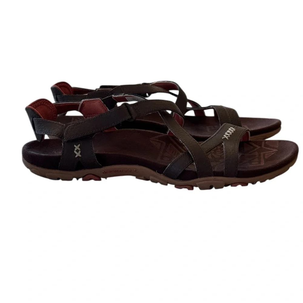 Merrell Sandapur Rose convertible strappy leather sandals women’s size 9 - Picture 2 of 9